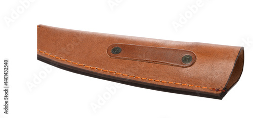 Obraz na plátně Brown leather sheath for knife on isolated background