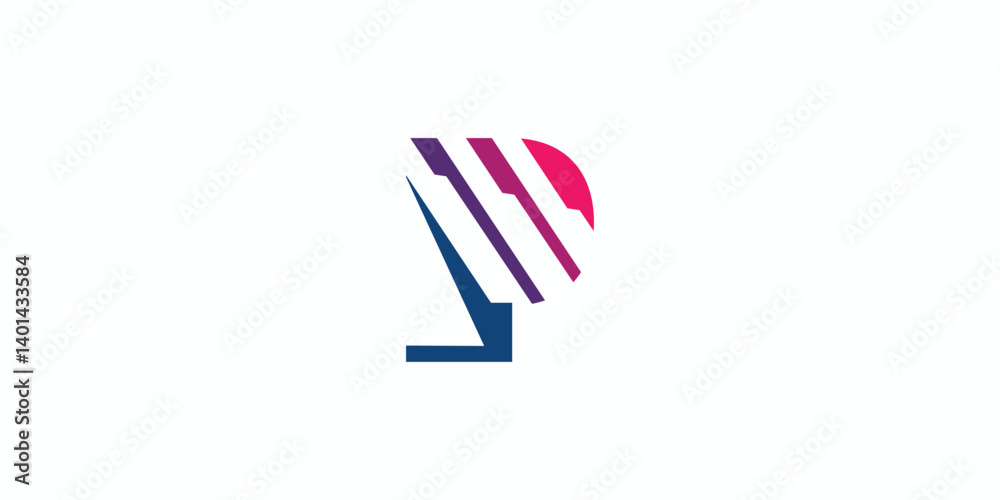 Obraz premium modern and unique letter P initials logo design
