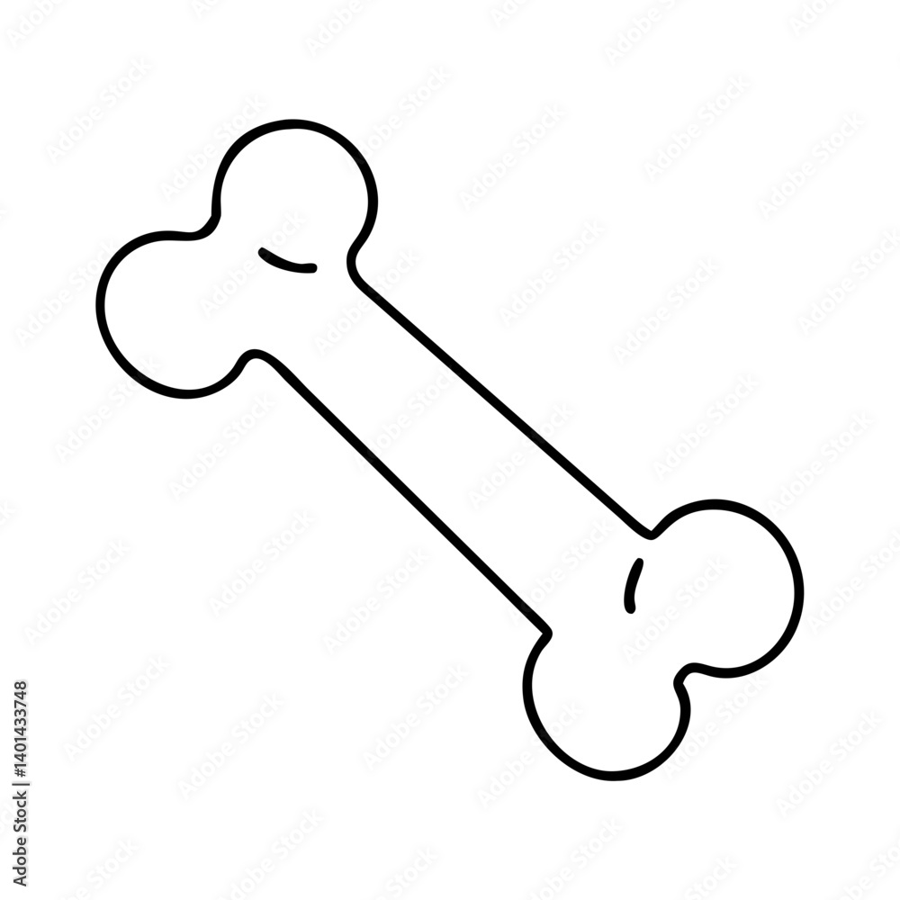 dog bone icon, dog bone line art - simple line art of dog bone, perfect for dog bone logos and icons dog bone icon, dog bone line art - simple line art of dog bone, perfect for dog bone logos and icons