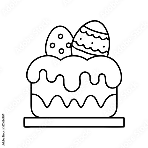 easter cake icon, easter cake line art - simple line art of easter cake, perfect for easter cake logos and icons