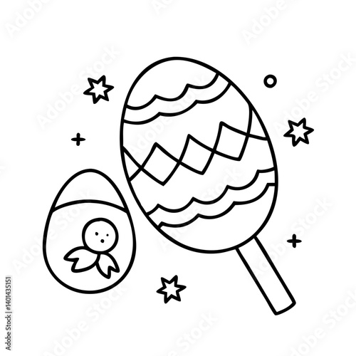 easter egg hunt icon, easter egg hunt line art - simple line art of easter egg hunt, perfect for easter egg hunt logos and icons