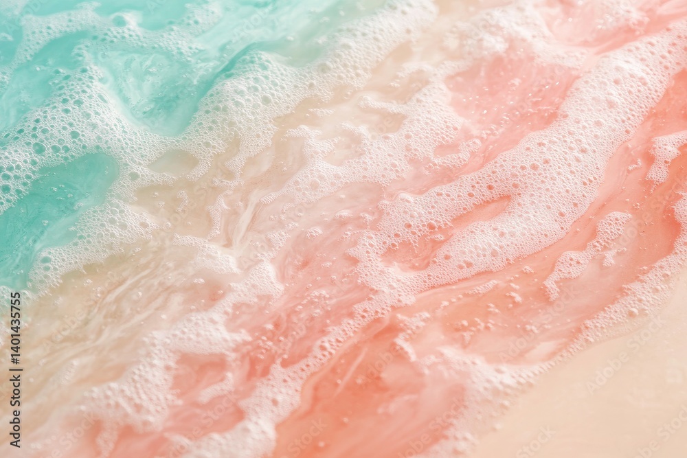 Fototapeta premium A pastel ombre of soapy bubbles in a calming bath.