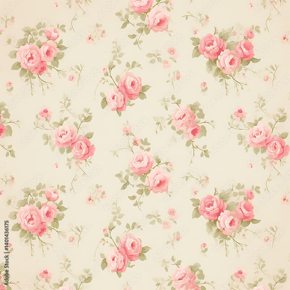 Pastel Roses Pattern Pastel Roses Pattern