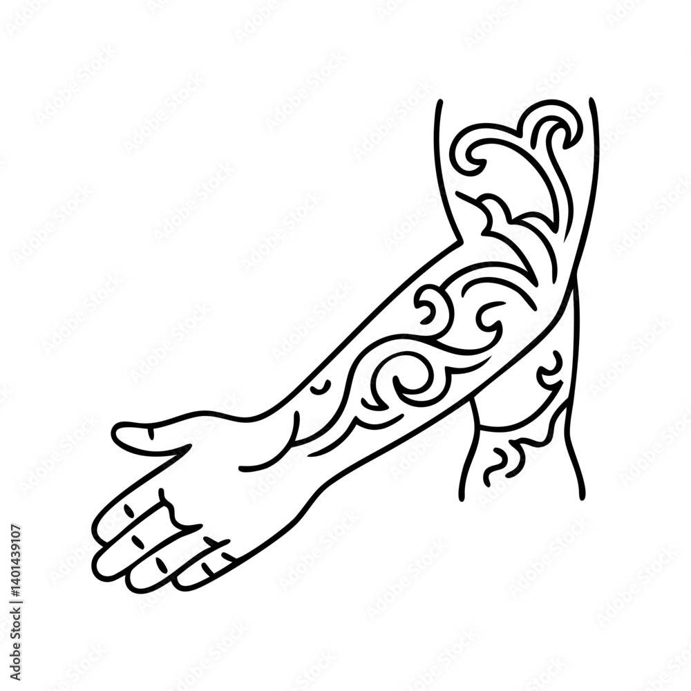 fake tattoo sleeve icon, fake tattoo sleeve line art - simple line art of fake tattoo sleeve, perfect for fake tattoo sleeve logos and icons fake tattoo sleeve icon, fake tattoo sleeve line art - simple line art of fake tattoo sleeve, perfect for fake tattoo sleeve logos and icons