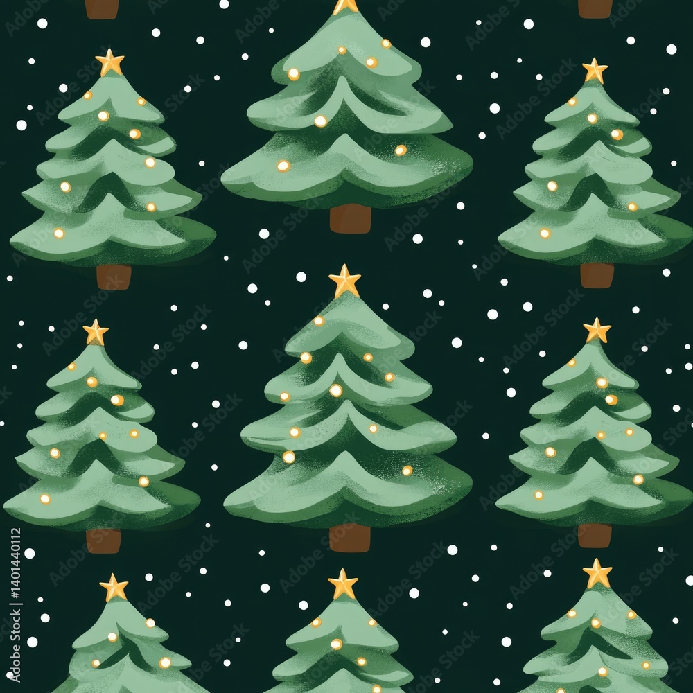 Obraz premium Christmas tree pattern, festive, winter