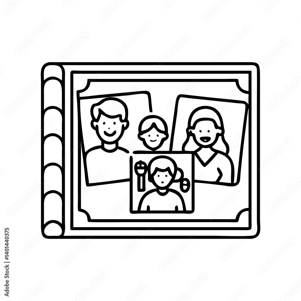 family photo album icon, family photo album line art - simple line art of family photo album, perfect for family photo album logos and icons family photo album icon, family photo album line art - simple line art of family photo album, perfect for family photo album logos and icons