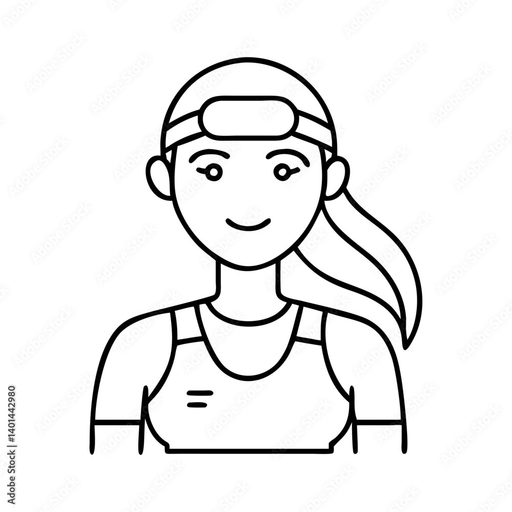 female athlete icon, female athlete line art - simple line art of female athlete, perfect for female athlete logos and icons female athlete icon, female athlete line art - simple line art of female athlete, perfect for female athlete logos and icons