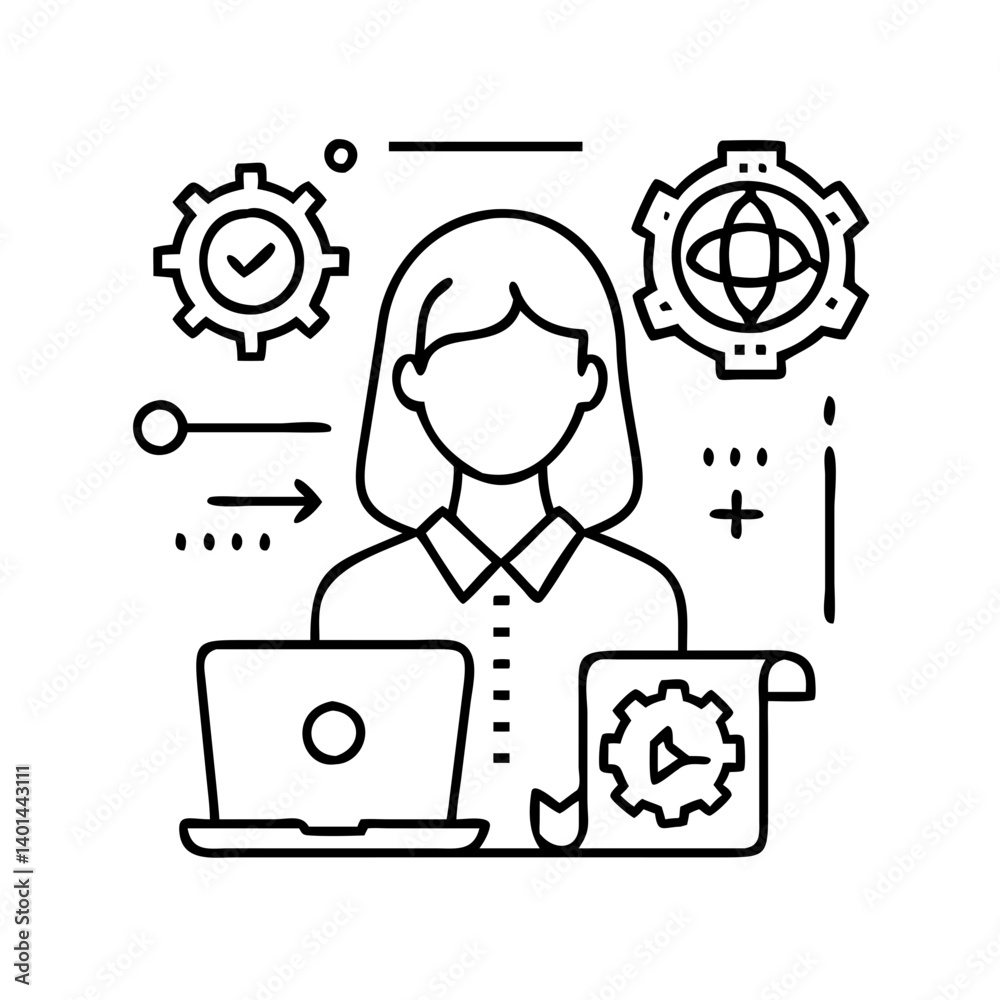 female in digital tech icon, female in digital tech line art - simple line art of female in digital tech, perfect for female in digital tech logos and icons female in digital tech icon, female in digital tech line art - simple line art of female in digital tech, perfect for female in digital tech logos and icons