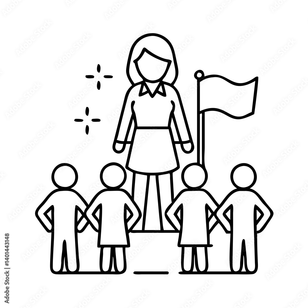 female leader icon, female leader line art - simple line art of female leader, perfect for female leader logos and icons female leader icon, female leader line art - simple line art of female leader, perfect for female leader logos and icons