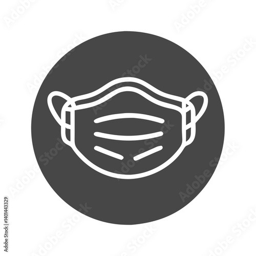 medical mask icon in simple style on a dark background  