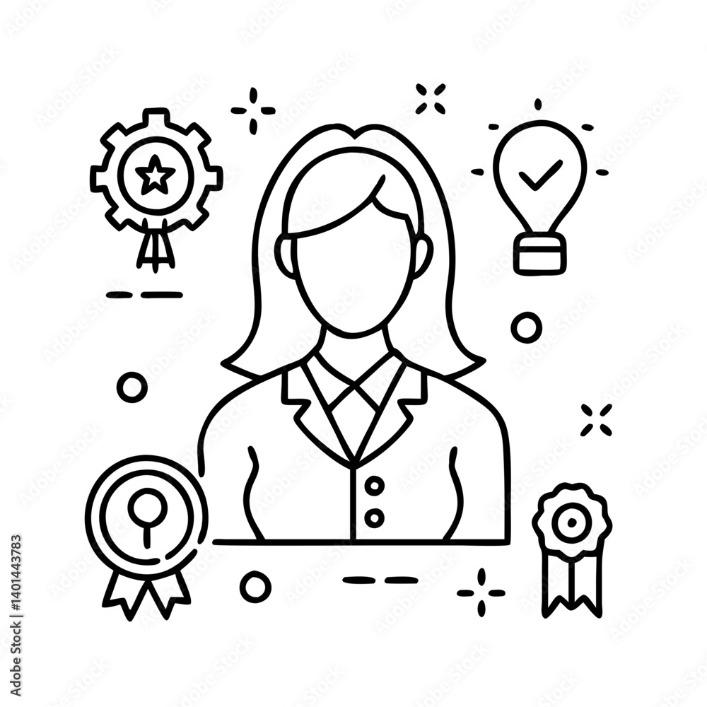 female role model icon, female role model line art - simple line art of female role model, perfect for female role model logos and icons female role model icon, female role model line art - simple line art of female role model, perfect for female role model logos and icons