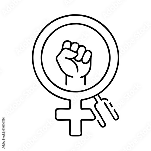 feminist symbol icon, feminist symbol line art - simple line art of feminist symbol, perfect for feminist symbol logos and icons