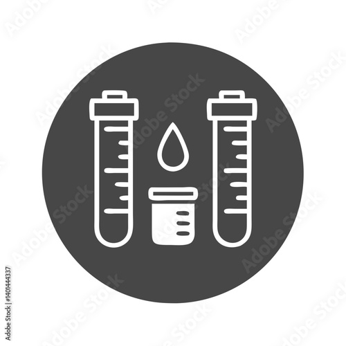 Blood Test Equipment with Test Tubes and Sample Container  