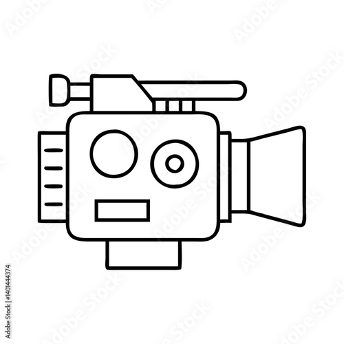 film camera icon, film camera line art - simple line art of film camera, perfect for film camera logos and icons
