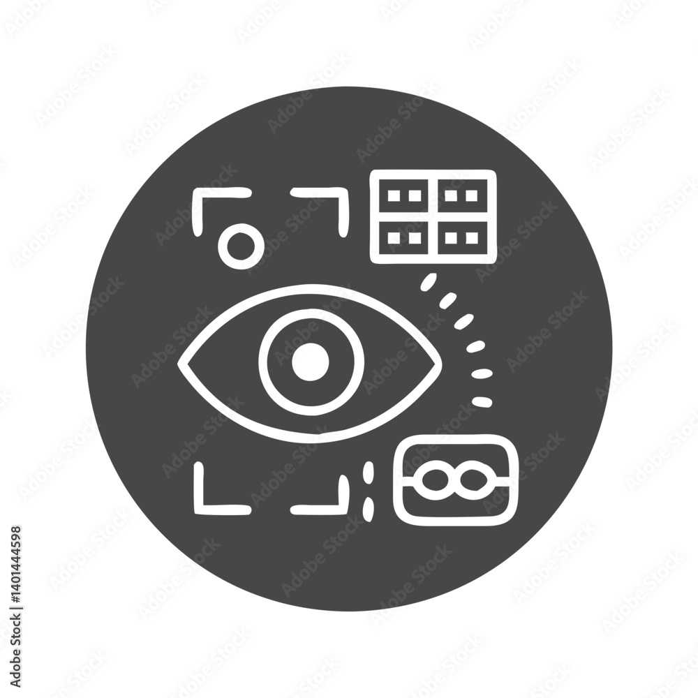 Eye test symbols and icons in a minimalist style  