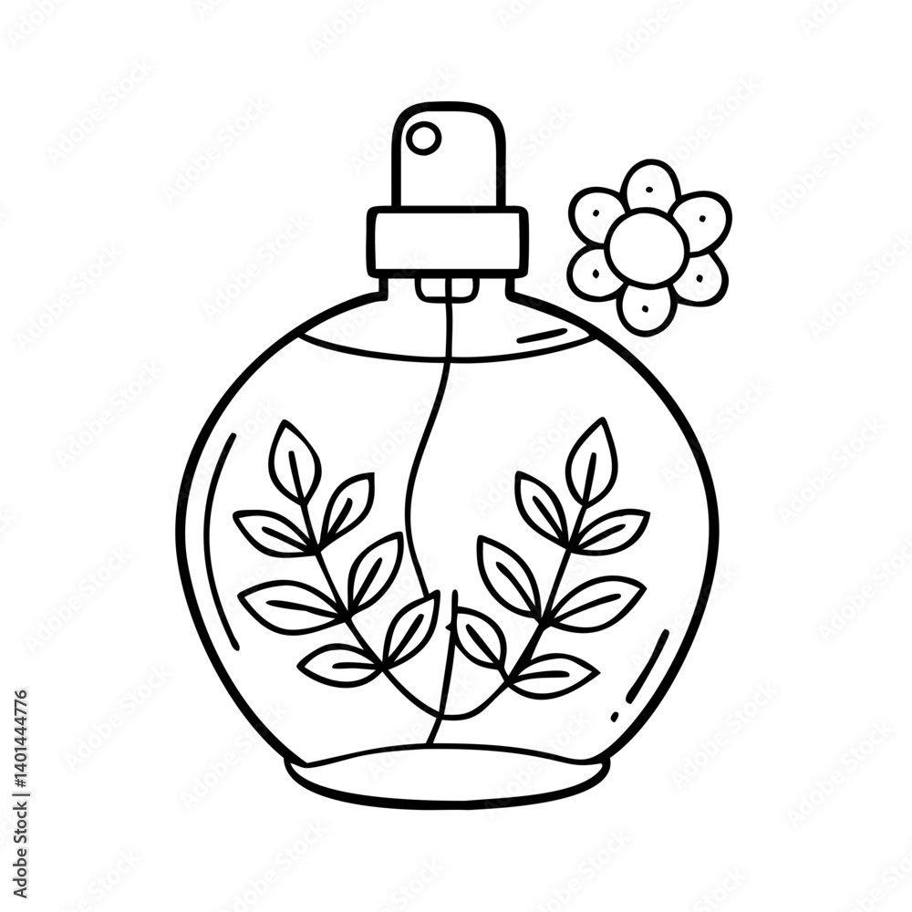 Obraz premium floral perfume icon, floral perfume line art - simple line art of floral perfume, perfect for floral perfume logos and icons