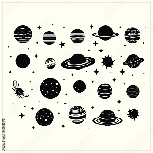 Solar System Silhouette
