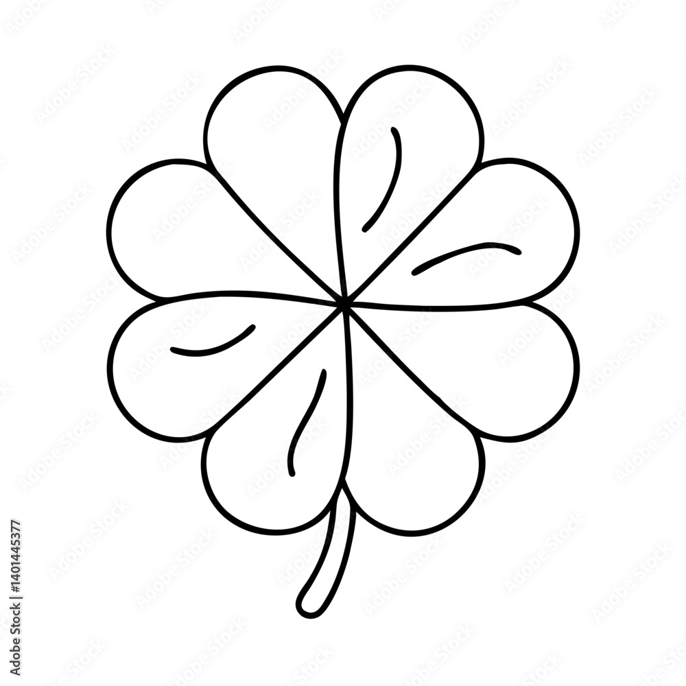 four leaf clover icon, four leaf clover line art - simple line art of four leaf clover, perfect for four leaf clover logos and icons four leaf clover icon, four leaf clover line art - simple line art of four leaf clover, perfect for four leaf clover logos and icons