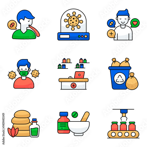 Set of Dentistry Flat Icons 

