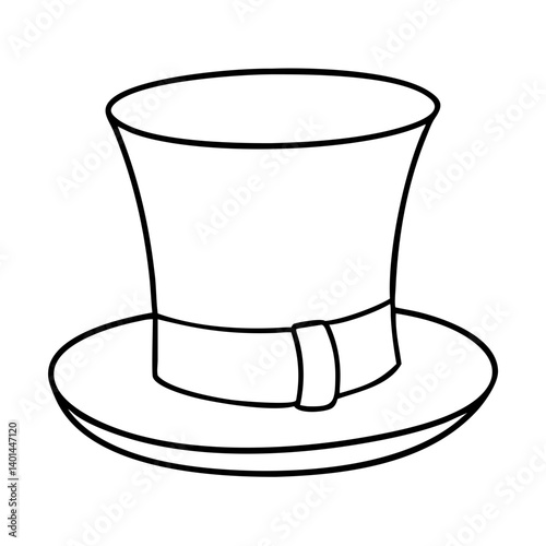 green top hat icon, green top hat line art - simple line art of green top hat, perfect for green top hat logos and icons