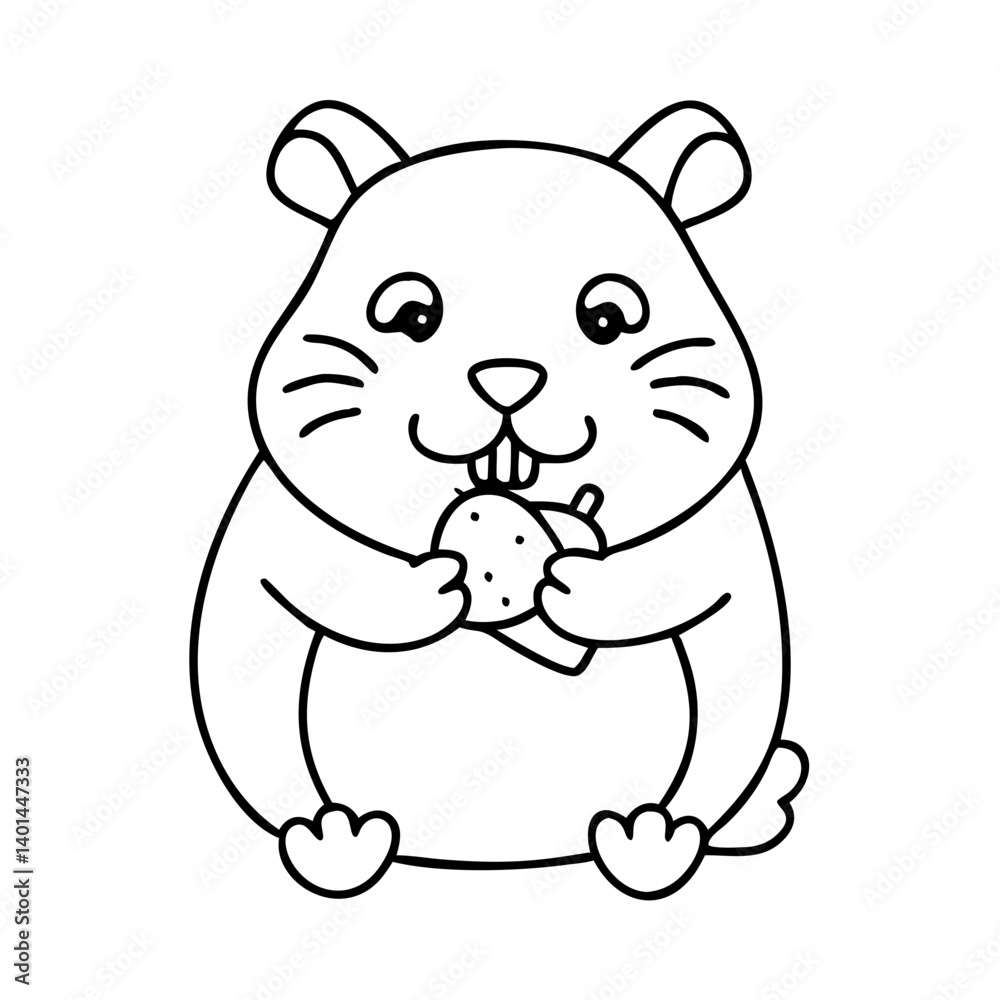 hamster with treat icon, hamster with treat line art - simple line art of hamster with treat, perfect for hamster with treat logos and icons hamster with treat icon, hamster with treat line art - simple line art of hamster with treat, perfect for hamster with treat logos and icons