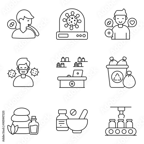 Set of Dentistry Line Icons 

