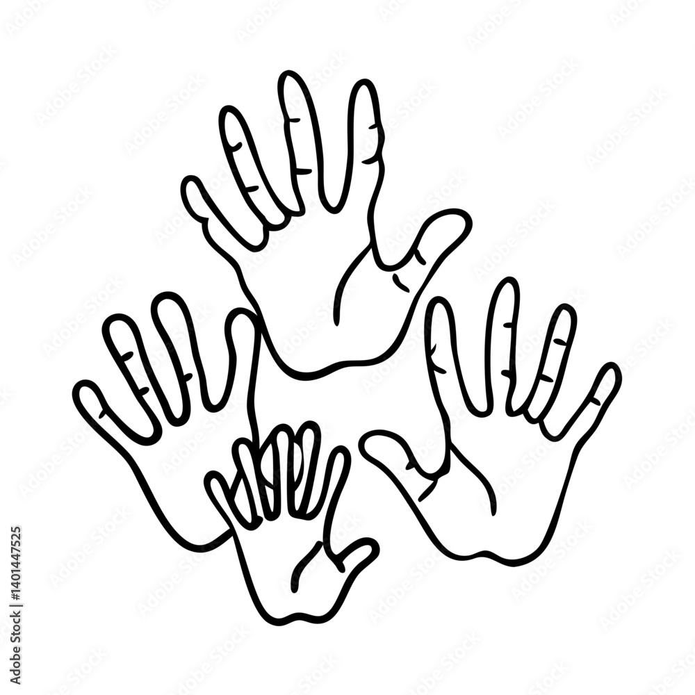 handprints of all family members icon, handprints of all family members line art - simple line art of handprints of all family members, perfect for handprints of all family members logos and icons handprints of all family members icon, handprints of all family members line art - simple line art of handprints of all family members, perfect for handprints of all family members logos and icons