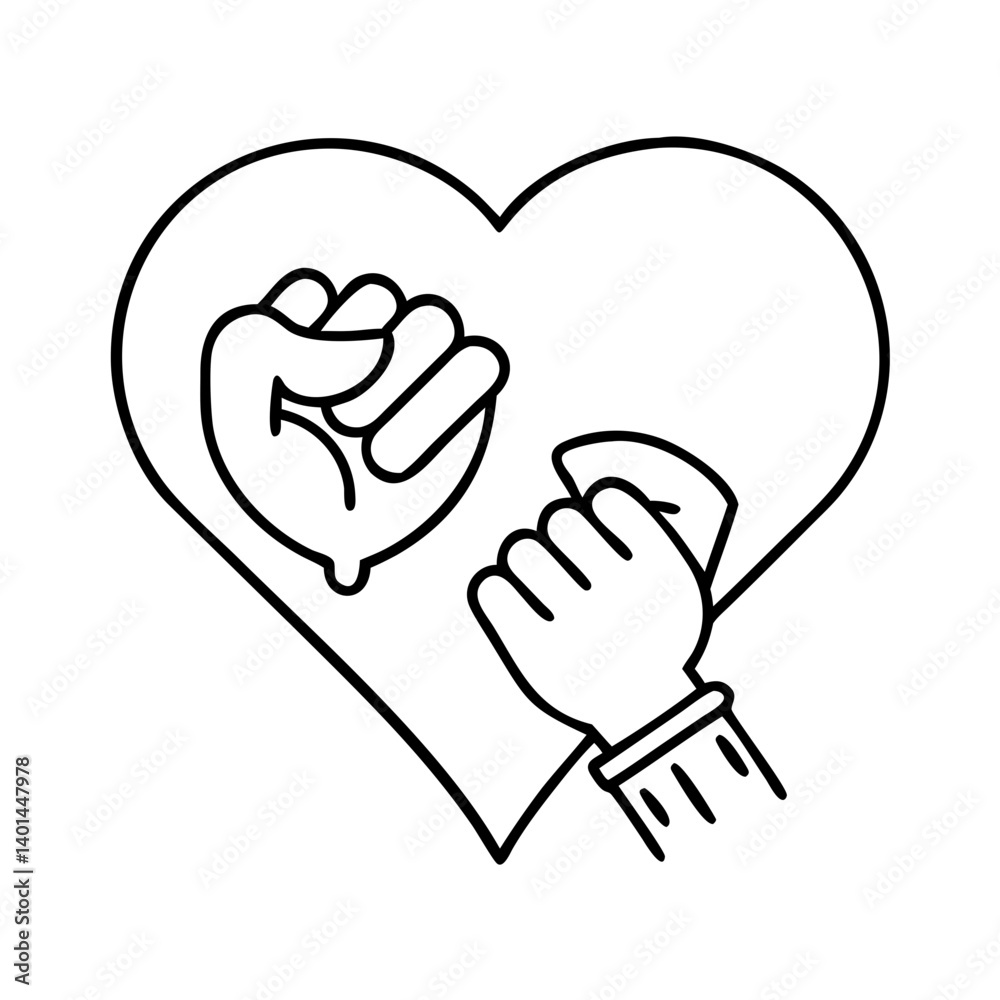 heart and fist combo icon, heart and fist combo line art - simple line art of heart and fist combo, perfect for heart and fist combo logos and icons heart and fist combo icon, heart and fist combo line art - simple line art of heart and fist combo, perfect for heart and fist combo logos and icons