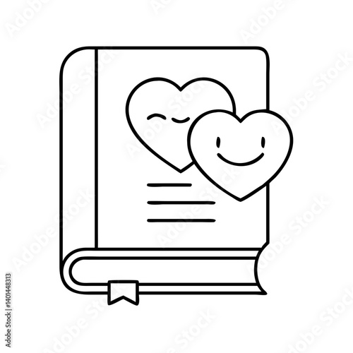 heartwarming book icon, heartwarming book line art - simple line art of heartwarming book, perfect for heartwarming book logos and icons