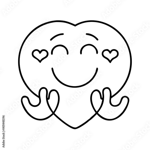 heartwarming smile icon, heartwarming smile line art - simple line art of heartwarming smile, perfect for heartwarming smile logos and icons