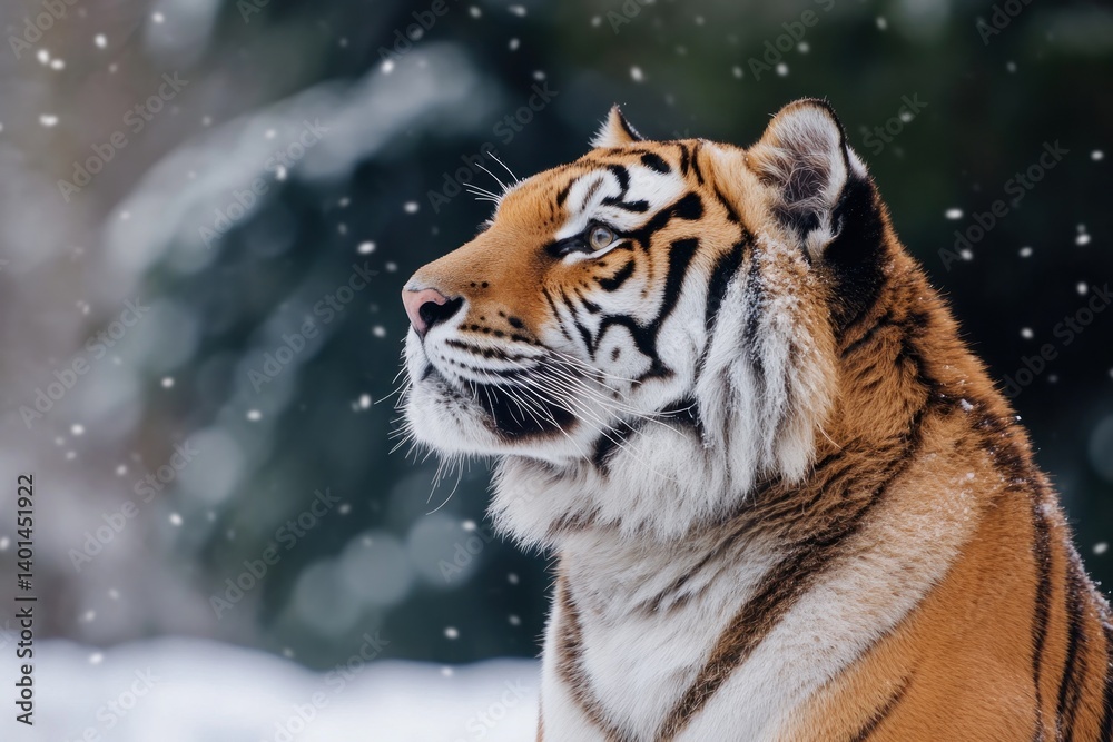 A majestic tiger standing tall and proud, isolated on a clean white background, showcasing its beauty and strength.