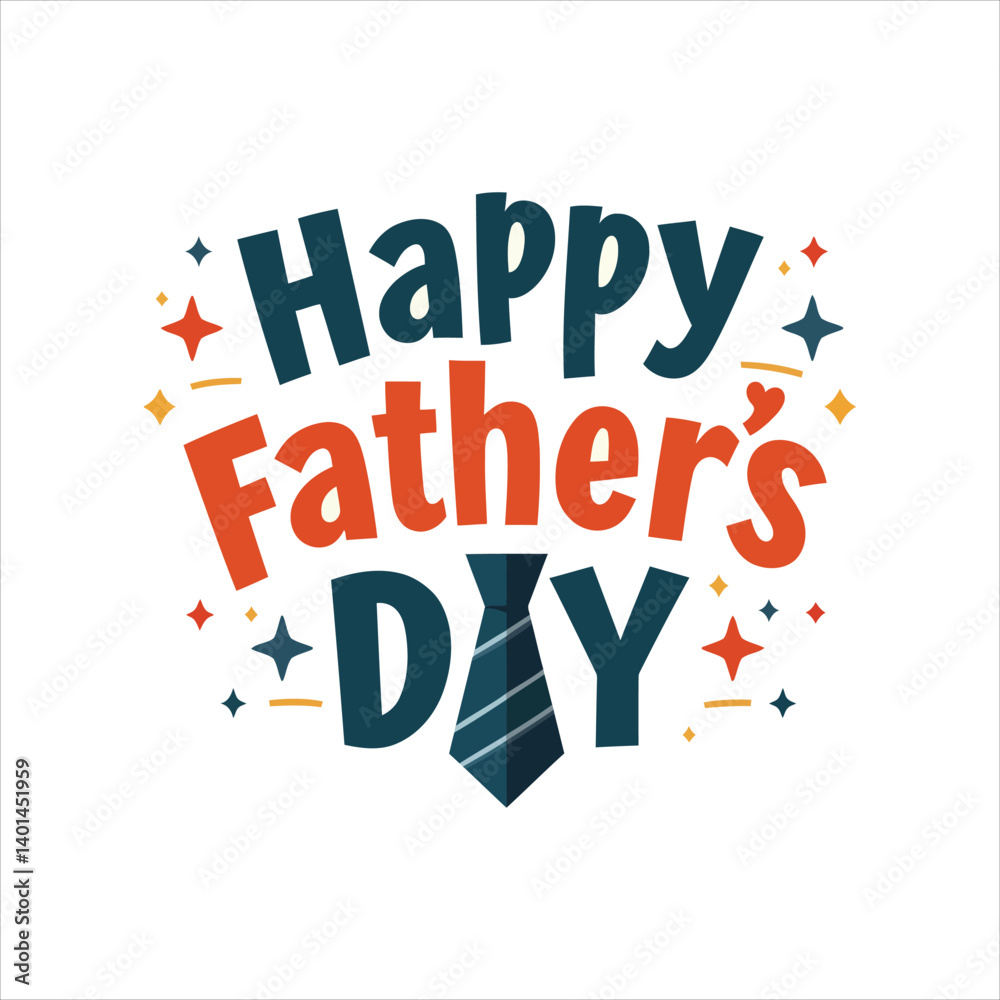 Fototapeta premium Bright vector art Love Dad Tee