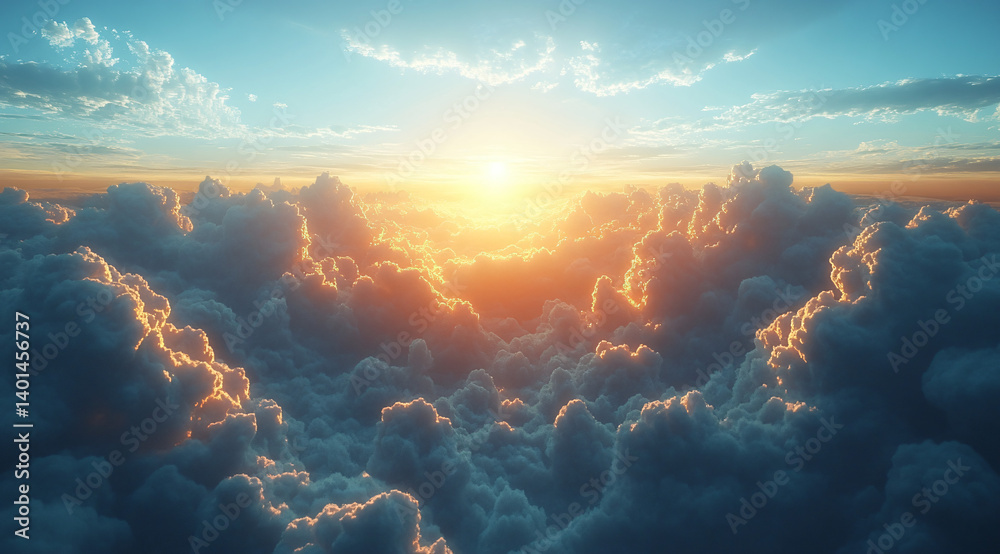 Fototapeta premium sunrise over the clouds