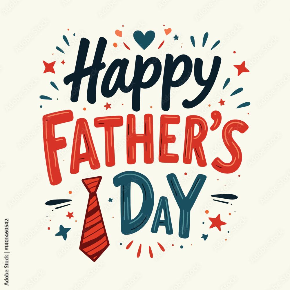 Fototapeta premium Father's vector art Day Typography Tee