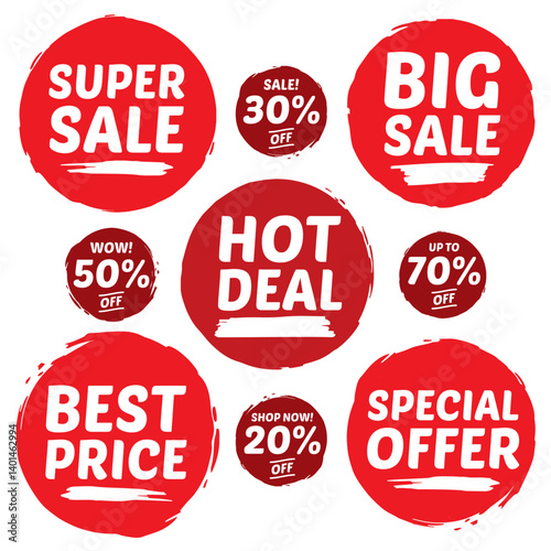 Set of sales discount price label tag sign for business promotion 2