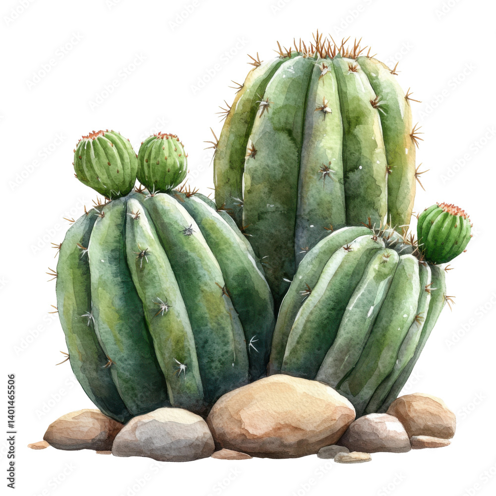 Fototapeta premium Cactus growth and beauty in nature desert environment close-up