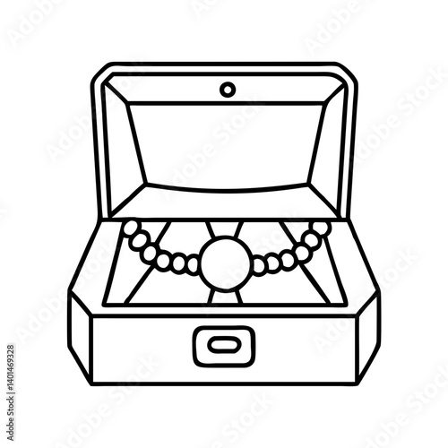 jewelry box icon, jewelry box line art - simple line art of jewelry box, perfect for jewelry box logos and icons