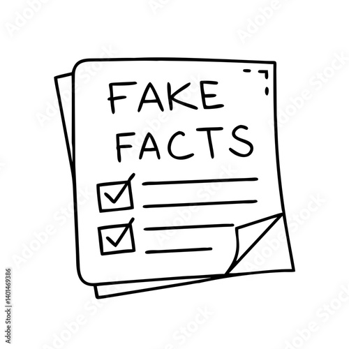 joke paper with fake facts icon, joke paper with fake facts line art - simple line art of joke paper with fake facts, perfect for joke paper with fake facts logos and icons