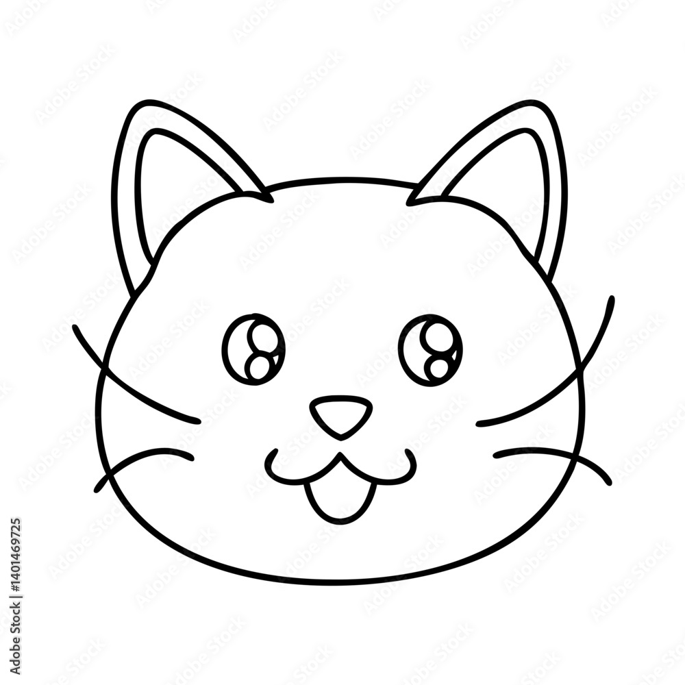 kitten face icon, kitten face line art - simple line art of kitten face, perfect for kitten face logos and icons kitten face icon, kitten face line art - simple line art of kitten face, perfect for kitten face logos and icons