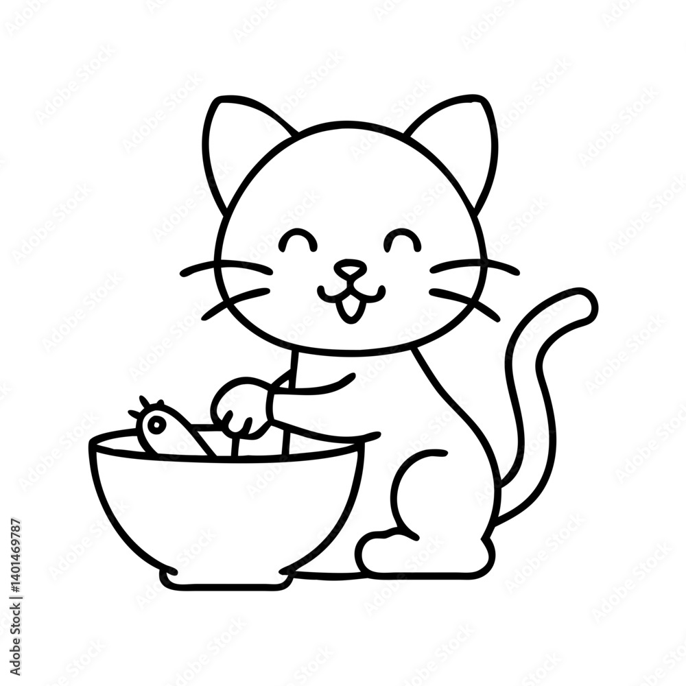 kitten with milk bowl icon, kitten with milk bowl line art - simple line art of kitten with milk bowl, perfect for kitten with milk bowl logos and icons kitten with milk bowl icon, kitten with milk bowl line art - simple line art of kitten with milk bowl, perfect for kitten with milk bowl logos and icons