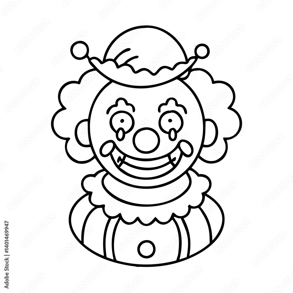 Obraz premium laughing clown icon, laughing clown line art - simple line art of laughing clown, perfect for laughing clown logos and icons