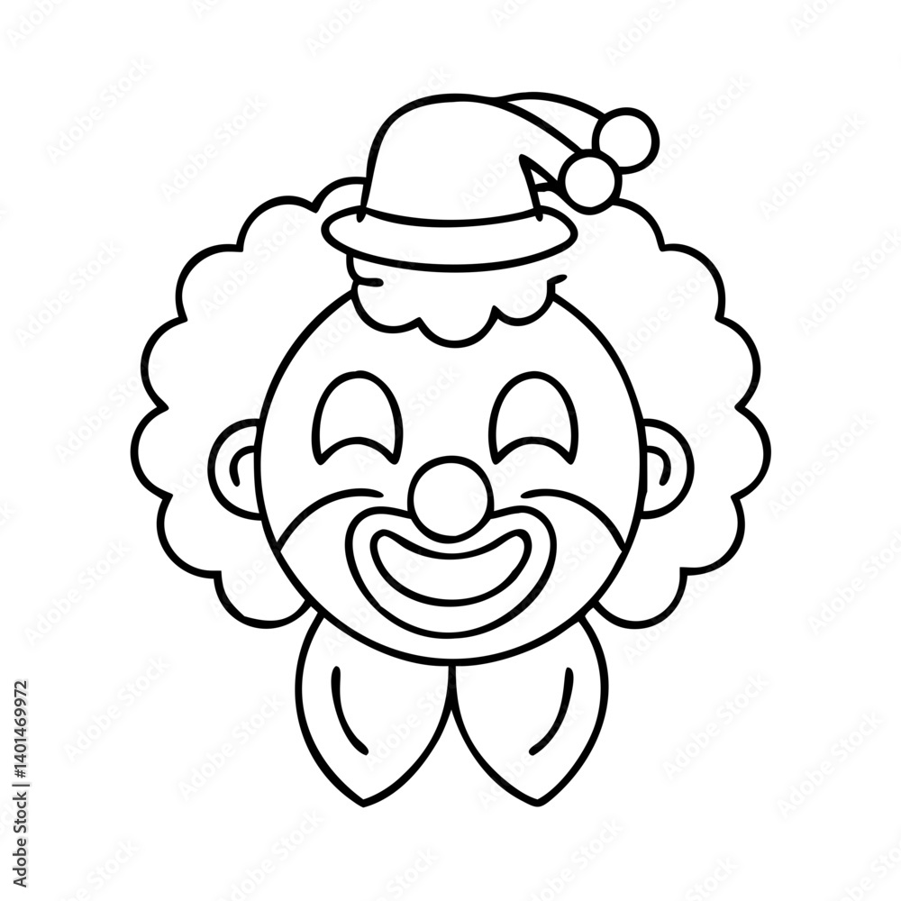 laughing clown icon, laughing clown line art - simple line art of laughing clown, perfect for laughing clown logos and icons laughing clown icon, laughing clown line art - simple line art of laughing clown, perfect for laughing clown logos and icons