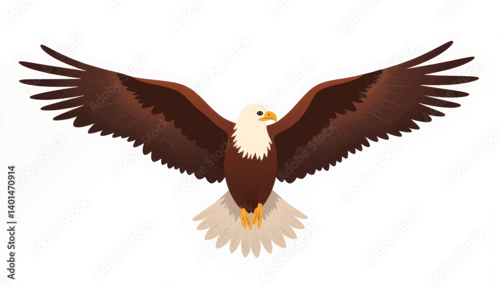 Fototapeta premium Majestic eagle soaring gracefully in flight, freedom and power