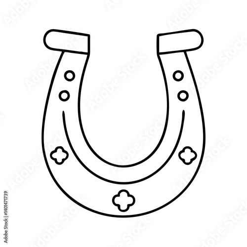 lucky charm horseshoe icon, lucky charm horseshoe line art - simple line art of lucky charm horseshoe, perfect for lucky charm horseshoe logos and icons