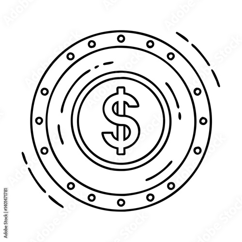 lucky penny icon, lucky penny line art - simple line art of lucky penny, perfect for lucky penny logos and icons