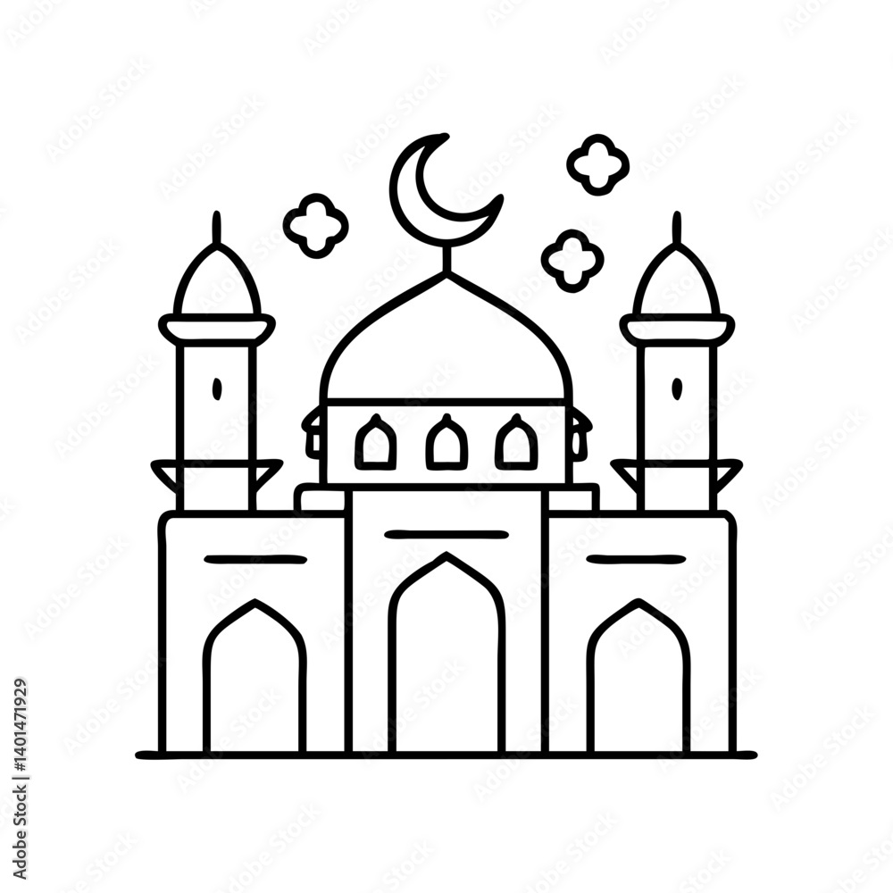 masjid with lights icon, masjid with lights line art - simple line art of masjid with lights, perfect for masjid with lights logos and icons masjid with lights icon, masjid with lights line art - simple line art of masjid with lights, perfect for masjid with lights logos and icons