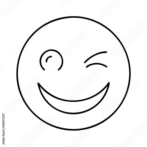 mischievous wink icon, mischievous wink line art - simple line art of mischievous wink, perfect for mischievous wink logos and icons