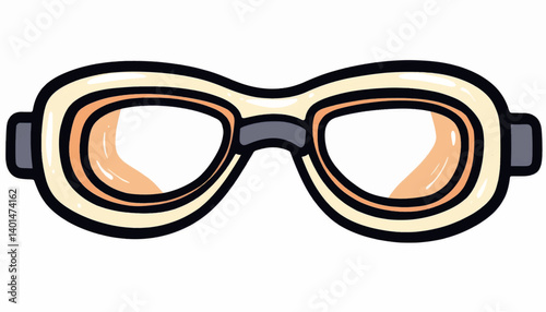 Stylish abstract design of swimming goggles in geometric style, modern aesthetics