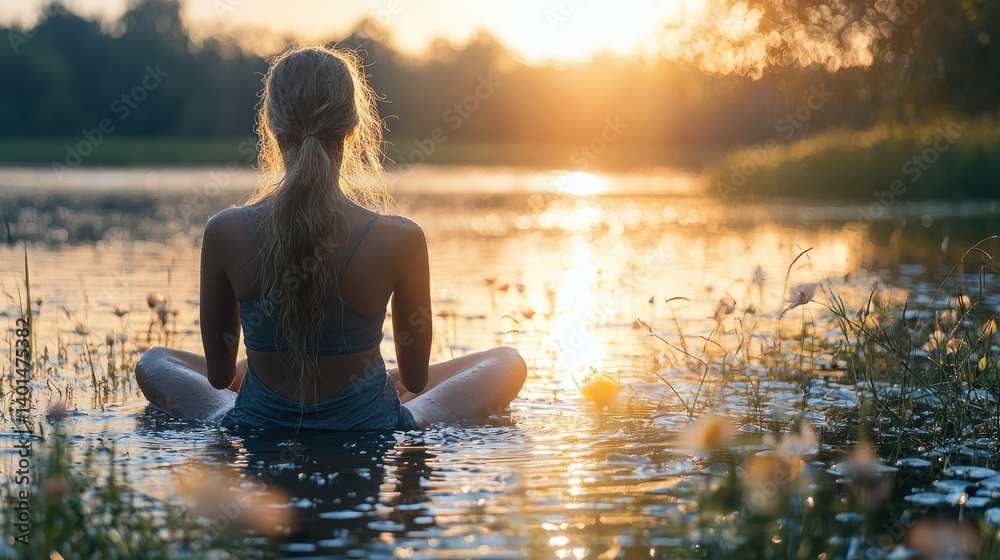Sunset Meditation by the Lake: Finding Inner Peace in Nature's Embrace Sunset Meditation by the Lake: Finding Inner Peace in Nature's Embrace