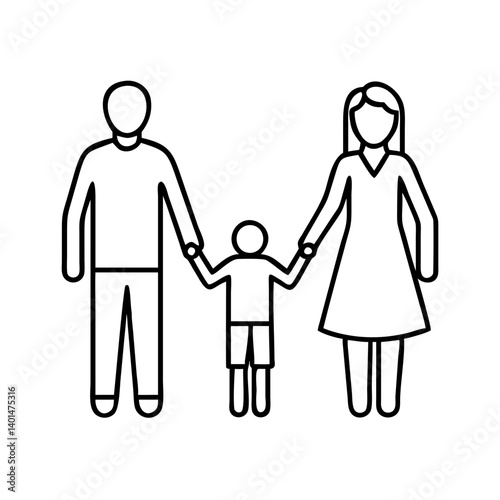 Wallpaper Mural parents holding hands with child icon, parents holding hands with child line art - simple line art of parents holding hands with child, perfect for parents holding hands with child logos and icons Torontodigital.ca